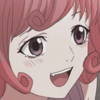 😃 anime, manga, cartoon, girl, pink hair, happy telegram sticker