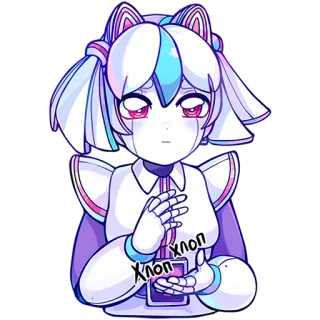 👏 xnon xnon 애니메이션, 만화, 로봇, 소녀, 귀여운, 카와이 telegram sticker