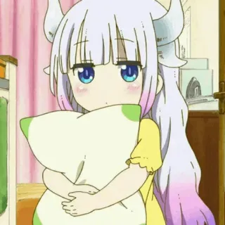 🍥 Kanna Kamui Miss Kobayashi's Dragon Maid Anime, Drache, Niedlich, Kawaii, Kissen, Manga, Kanna whatsapp sticker