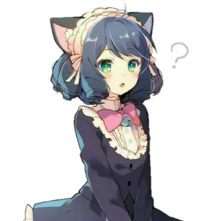 😺 Аниме, Неко, Горничная, Милый, Кавайный telegram sticker