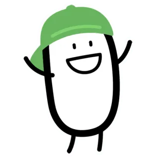 🥳 Desenho animado, Personagem, Verde, Chapéu, Feliz telegram sticker