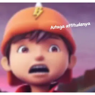 🙂 Astaga attitudenya cartoon, shock, surprise, expression, child, orange hat telegram sticker