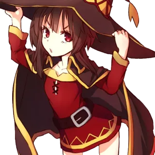😳 Megumin Konosuba anime, chica, mago, magia, Megumin, Konosuba, linda, dibujos animados telegram sticker