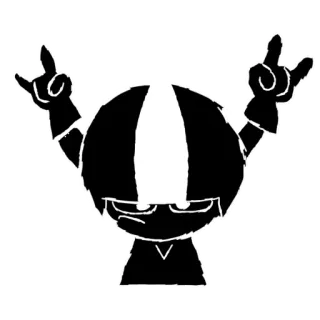 🍎 pegatina, dibujo animado, personaje, blanco y negro telegram sticker