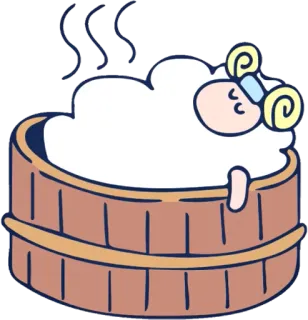 🛀 อาบน้ำ, ผ่อนคลาย, อ่างน้ำร้อน, ไอน้ำ, ฟอง telegram sticker