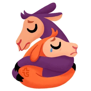 😥 llama, hewan, peluk, sedih, menangis, dukungan emosional telegram sticker