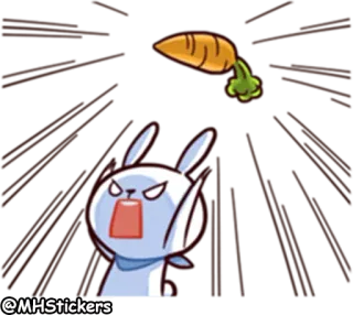 😠 Hase, Karotte, wütend, Cartoon, Tier telegram sticker