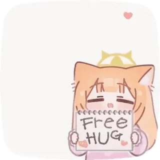 🤗 Free HUG abbraccio, carino, gatto, cuore, gratis telegram sticker