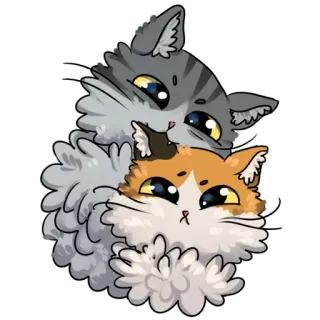 ❤ mèo, mèo, mèo con, mèo con, dễ thương, động vật, động vật, thú cưng, thú cưng telegram sticker