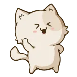 👍 gato, fofo, acenando, kawaii, animal telegram sticker