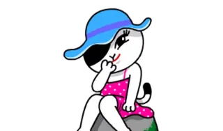 ☺️ персонаж, мультфильм, шляпа, платье whatsapp sticker