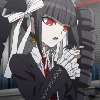 🃏 Celestia Ludenberg Danganronpa Anime, Celestia Ludenberg, Danganronpa, Gótico, Olhos vermelhos telegram sticker