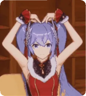 🥰 Anime, Serce, Słodkie, Dziewczyna, Postać, Czerwony, Niebieskie włosy telegram sticker