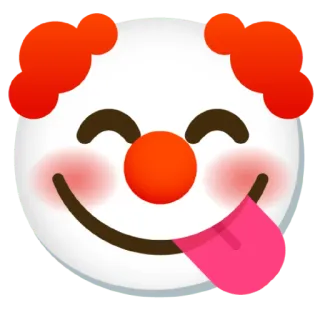 😋 clown, emoji, funny, silly, face telegram sticker