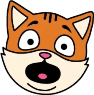 😳 chat, animal, dessin animé, autocollant, orange, mignon telegram sticker