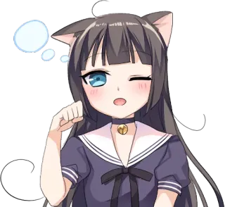 😪 Anime, Catgirl, Neko, Süß, Kawaii, Manga, Erröten telegram sticker