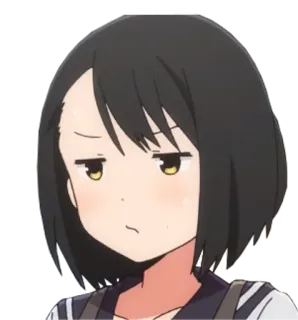 😒 anime, manga, cewek, ekspresi, kartun, karakter whatsapp sticker