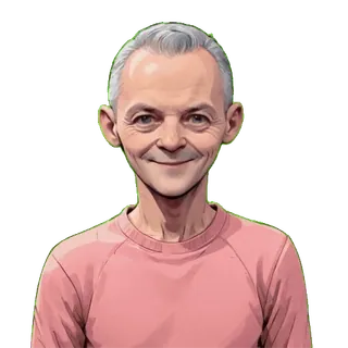 😉 肖像, 男人, 粉色, 卡通, 角色, 插图 whatsapp sticker