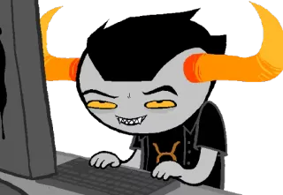 ♉ Tavros Nitram Homestuck homestuck, tavros, troll, orange, hörner, charakter whatsapp sticker
