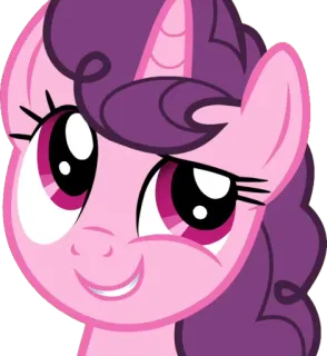 😮 My Little Pony, cartoon, pony, animal, pink, purple, cute, happy, face telegram sticker