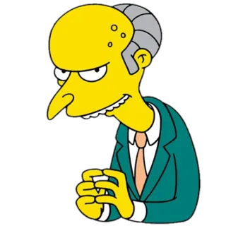 😏 Mr. Burns The Simpsons Mr. Burns, The Simpsons, Cartoon, Animated, Evil, Cunning telegram sticker