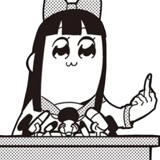 🖕 Anime, Dito medio, Offensivo, Adesivo, Gesto telegram sticker