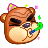 🥳 urso, celebração, festa, animal, desenho animado telegram sticker