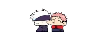 ✨ Gojo Satoru, Yuji Itadori Jujutsu Kaisen Anime, Cartoon, Fanart, Süß, Charaktere, Freundschaft, Jujutsu Kaisen, Gojo Satoru, Yuji Itadori telegram sticker