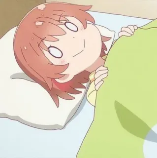 🌸 Anime, Personaje, Lindo, Kawaii, Dormilón, Cama telegram sticker