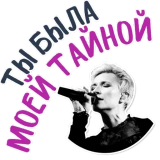 😊 ТЫ БЫЛА МОЕЙ ТАЙНОЙ женщина, микрофон, певица, русский, текст, портрет telegram sticker