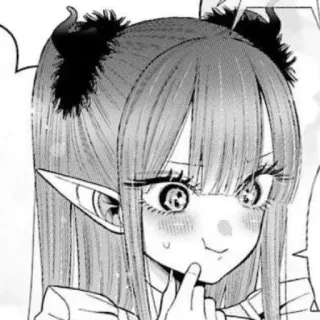 😋 Anime, Manga, Elfe, Démon, Fille, Mignon, Illustration, Dessin telegram sticker