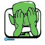 🤦♂️ green, hiding, character, eyes covered, cartoon telegram sticker