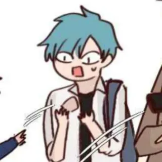 💌 kreskówka, zszokowany, anime, niebieskie włosy, przesadna ekspresja, słodki telegram sticker