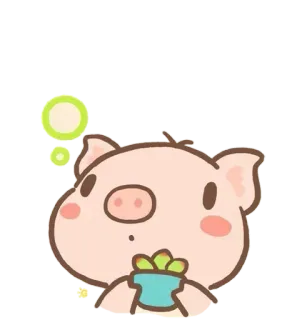 💘 pig, cute, animal, cartoon, illustration, sticker telegram sticker