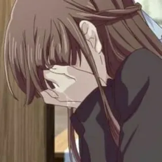 ❤️ tristesse, animé, pleurer, fille, émotionnel telegram sticker