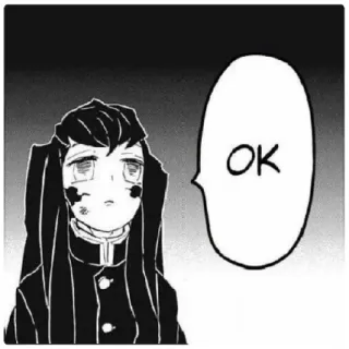 😁 OK Anime, Manga, Ok, Inexpresivo, Minimalista telegram sticker