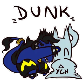 🏀 DUNK Cartoon, Monster, Dunk, Vechten, Humor telegram sticker