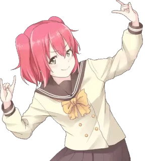 🤘 anime, school uniform, cute, girl, cartoon telegram sticker