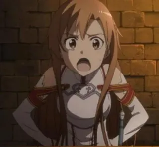 😡 Asuna Yuuki Sword Art Online Anime, Sword Art Online, Asuna, Yuuki, Zły, Postać telegram sticker