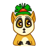🙏 lemure, animale, cartone animato, carino, occhi, peloso telegram sticker