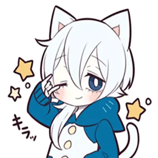 😉 キラッ anime, kat, schattig, glitter, kawaii, manga whatsapp sticker