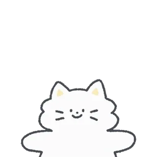 💬 chat, mignon, blanc, dessin animé, animal whatsapp sticker