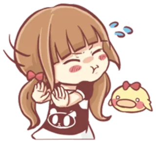 😒 만화, 여자, 귀여운, 애니메이션, 이모티콘, 스티커 telegram sticker