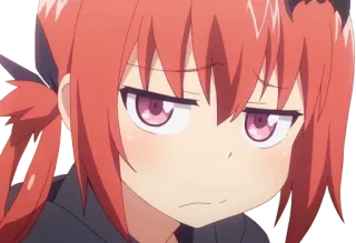 😕 Anime, Ragazza, capelli rossi, espressione, Satania telegram sticker