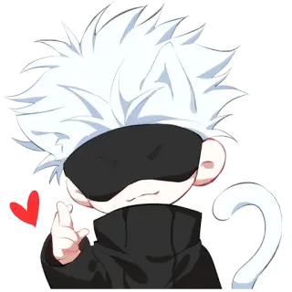 ❤️ Gojo Satoru Jujutsu Kaisen Gojo Satoru, Jujutsu Kaisen, anime, manga, słodkie, chibi, serce telegram sticker