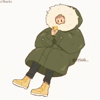 ❄️ Hawks Anime, Hawks, Cappotto invernale, Personaggio, Cartone animato telegram sticker