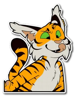 😜 tiger, cartoon, furry, animal, sticker, cat telegram sticker