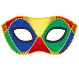 👓 masque, masque pour les yeux, coloré, carnaval, fête, mascarade, déguisement telegram sticker
