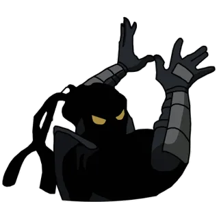 🙌 忍者, 黒, 影, 格闘家, 漫画 telegram sticker