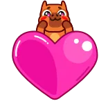 🥰 하트, 사랑, 귀여운, 만화, 동물 telegram sticker